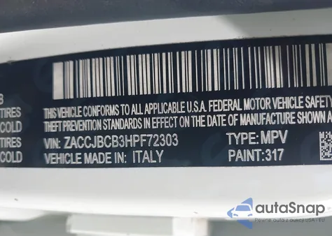 2017 Jeep Renegade Trailhawk 4X4 from USA, damaged, VIN ZACCJBCB3HPF72303